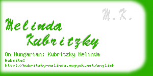 melinda kubritzky business card